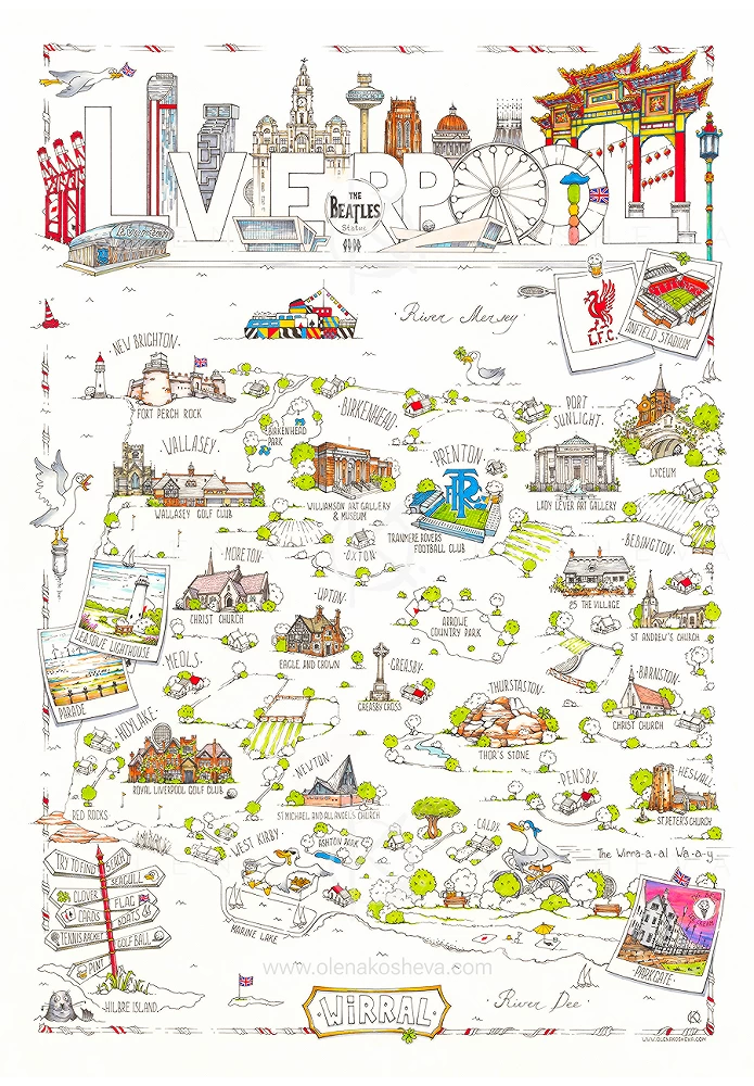 "The Map of Wirral" 2025 / markers on paper / Posters A4, A3, A2 Available 