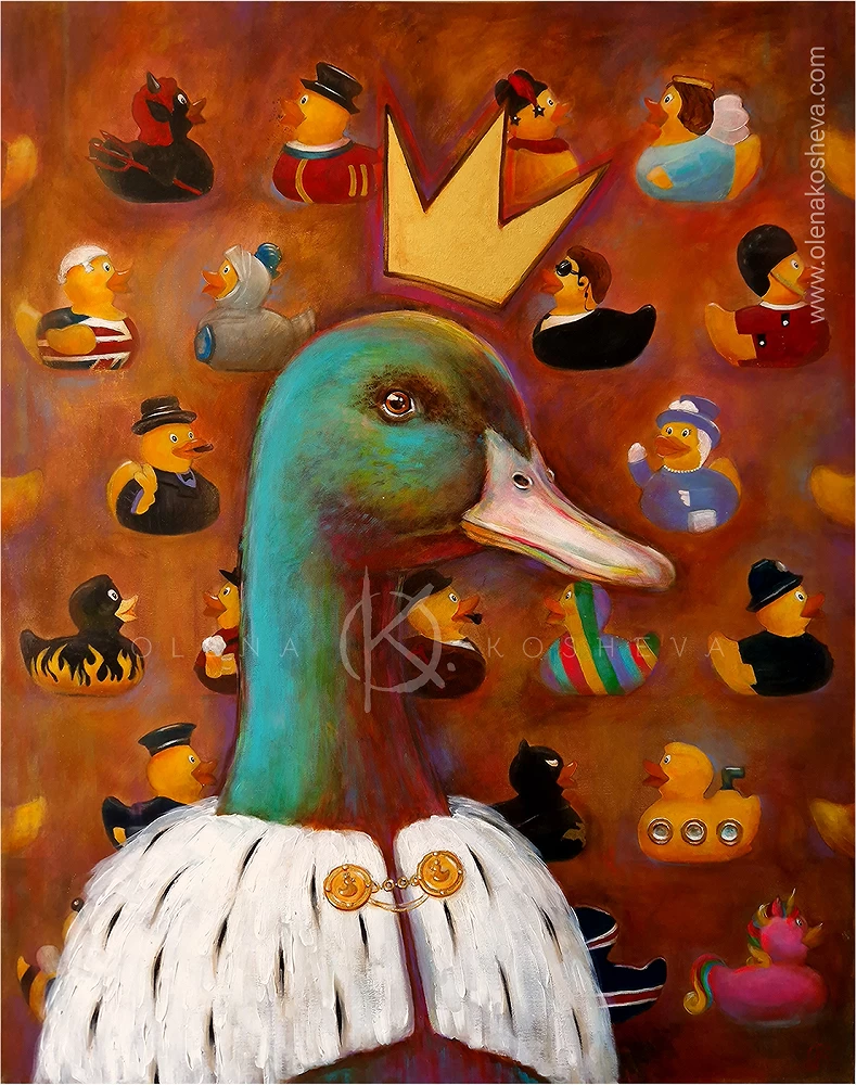 "I'm #ucking King!" 2025 / acrylic on canvas, 80x100 / Fine Art Prints Available 